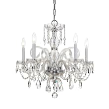 Traditional Crystal 5 Light 22" Wide Crystal Chandelier with Hand Cut Crystal Accents