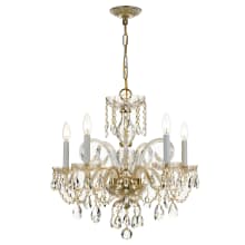 Traditional Crystal 5 Light 22" Wide Crystal Chandelier with Hand Cut Crystal Accents