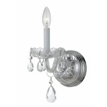 Traditional Crystal 9" Tall Wall Sconce with Hand Cut Crystal Accents