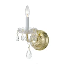 Traditional Crystal 9" Tall Wall Sconce with Swarovski Strass Crystal Accents