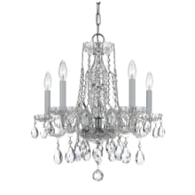 Traditional Crystal 5 Light 18" Wide Crystal Chandelier with Swarovski Strass Crystal Accents