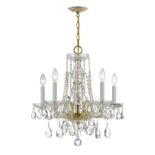 Traditional Crystal 5 Light 18" Wide Crystal Chandelier with Hand Cut Crystal Accents