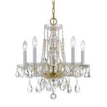 Traditional Crystal 5 Light 18" Wide Crystal Chandelier with Hand Cut Crystal Accents