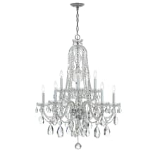 Traditional Crystal 10 Light 32" Wide Crystal Chandelier with Hand Cut Crystal Accents