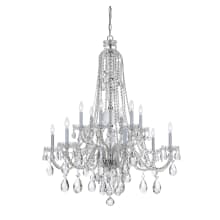 Traditional Crystal 12 Light 38" Wide Crystal Chandelier with Swarovski Spectra Crystal Accents