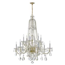 Traditional Crystal 12 Light 38" Wide Crystal Chandelier with Swarovski Strass Crystal Accents