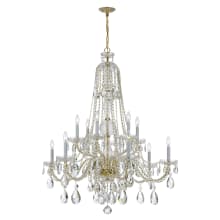 Traditional Crystal 12 Light 42" Wide Crystal Chandelier with Hand Cut Crystal Accents