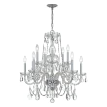 Traditional Crystal 10 Light 26" Wide Crystal Chandelier with Hand Cut Crystal Accents