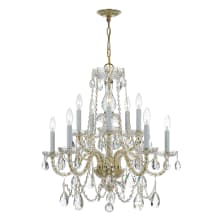 Traditional Crystal 10 Light 26" Wide Crystal Chandelier with Hand Cut Crystal Accents