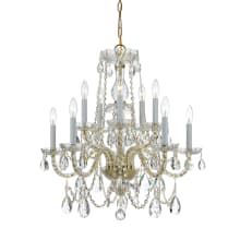 Traditional Crystal 10 Light 26" Wide Crystal Chandelier with Hand Cut Crystal Accents