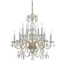 Traditional Crystal 10 Light 26" Wide Crystal Chandelier with Swarovski Strass Crystal Accents