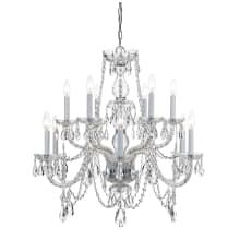 Traditional Crystal 12 Light 31" Wide Crystal Chandelier with Italian Crystal Accents