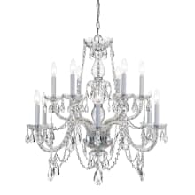 Traditional Crystal 12 Light 31" Wide Crystal Chandelier with Swarovski Spectra Crystal Accents