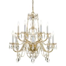 Traditional Crystal 12 Light 31" Wide Crystal Chandelier with Italian Crystal Accents