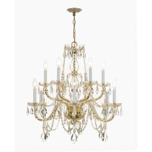 Traditional Crystal 12 Light 31" Wide Crystal Chandelier with Swarovski Strass Crystal Accents