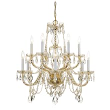 Traditional Crystal 12 Light 31" Wide Crystal Chandelier with Swarovski Strass Crystal Accents