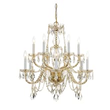 Traditional Crystal 12 Light 31" Wide Crystal Chandelier with Swarovski Spectra Crystal Accents