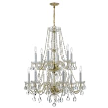 Traditional Crystal 12 Light 26" Wide Crystal Chandelier with Hand Cut Crystal Accents