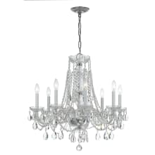 Traditional Crystal 8 Light 26" Wide Crystal Chandelier with Hand Cut Crystal Accents