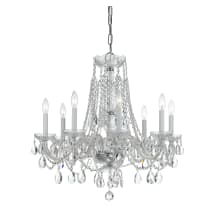 Traditional Crystal 8 Light 26" Wide Crystal Chandelier with Hand Cut Crystal Accents