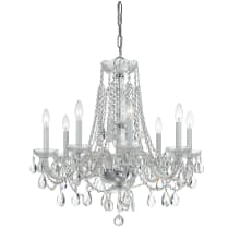 Traditional Crystal 8 Light 26" Wide Crystal Chandelier with Swarovski Spectra Crystal Accents