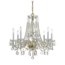 Traditional Crystal 8 Light 26" Wide Crystal Chandelier with Swarovski Strass Crystal Accents