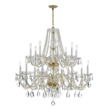 Traditional Crystal 16 Light 37" Wide Crystal Chandelier with Swarovski Strass Crystal Accents