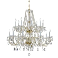 Traditional Crystal 16 Light 37" Wide Crystal Chandelier with Swarovski Spectra Crystal Accents