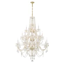 Traditional Crystal 20 Light 38" Wide Crystal Candle Style Chandelier