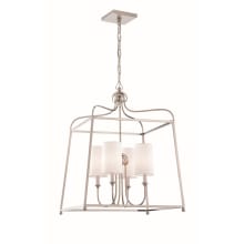 Sylvan 4 Light 22" Wide Chandelier with Silk Shades