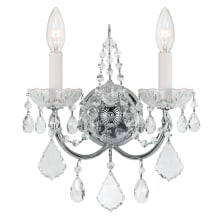 Imperial 2 Light 14" Tall Wall Sconce with Clear Italian Crystal Accents
