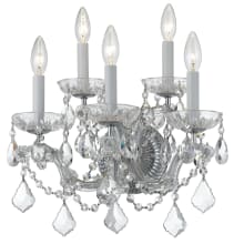 Maria Theresa 5 Light 16" Tall Wall Sconce with Hand Cut Crystal Accents