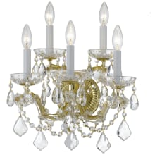 Maria Theresa 5 Light 16" Tall Wall Sconce with Hand Cut Crystal Accents