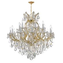 Maria Theresa 19 Light 38" Wide Crystal Candle Style Chandelier with Hand Cut Crystal Accents