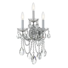 Maria Theresa 3 Light 23" Tall Wall Sconce with Hand Cut Crystal Accents