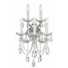 Maria Theresa 5 Light 24" Tall Wall Sconce with Hand Cut Crystal Accents