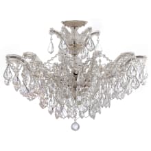 Maria Theresa 6 Light 27" Wide Semi-Flush Waterfall Ceiling Fixture with Hand Cut Crystal Accents