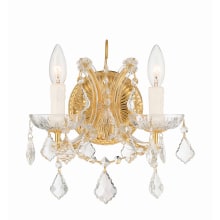 Maria Theresa 2 Light 13" Tall Wall Sconce with Hand Cut Crystal Accents