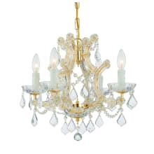 Maria Theresa 4 Light 17" Wide Crystal Pendant with Hand Cut Crystal Accents