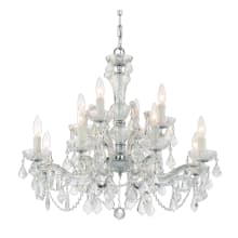 Maria Theresa 12 Light 29" Wide Crystal Chandelier with Hand Cut Crystal Accents