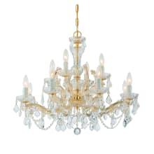 Maria Theresa 12 Light 29" Wide Crystal Chandelier with Hand Cut Crystal Accents