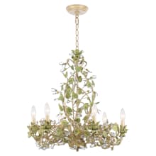 Josie 6 Light 25" Wide Crystal Chandelier with Hand Cut Crystal Accents