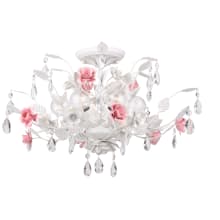 Lola 6 Light 20" Wide Semi-Flush Ceiling Fixture with Hand Cut Crystal Accents