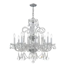 Traditional Crystal 8 Light 27" Wide Crystal Chandelier with Hand Cut Crystal Accents