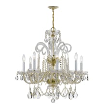 Traditional Crystal 8 Light 27" Wide Crystal Chandelier with Hand Cut Crystal Accents
