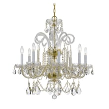 Traditional Crystal 8 Light 27" Wide Crystal Chandelier with Hand Cut Crystal Accents