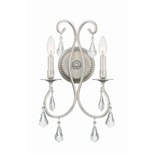 Ashton 2 Light 18" Tall Wall Sconce with Hand Cut Crystal Accents