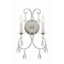 Ashton 2 Light 18" Tall Wall Sconce with Swarovski Strass Crystal Accents