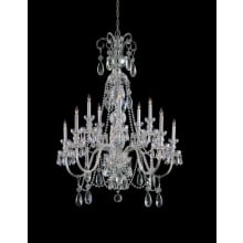 Traditional Crystal 10 Light 36" Wide Crystal Chandelier with Hand Cut Crystal Accents