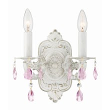 Paris Market 2 Light 10" Tall Wall Sconce with Hand Cut Crystal Accents